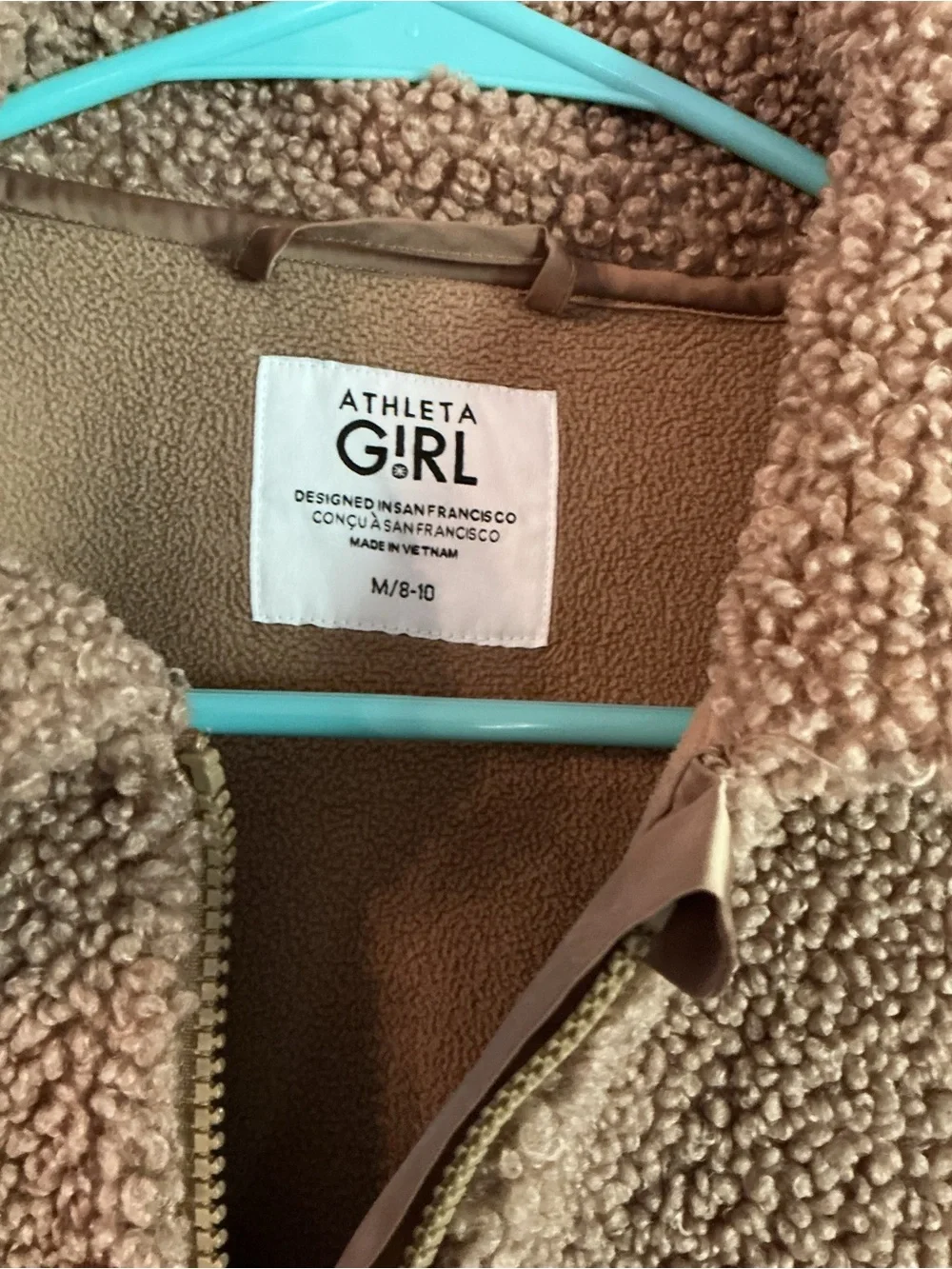 Athleta Kids Sherpa Puffer Jacket in Brown
